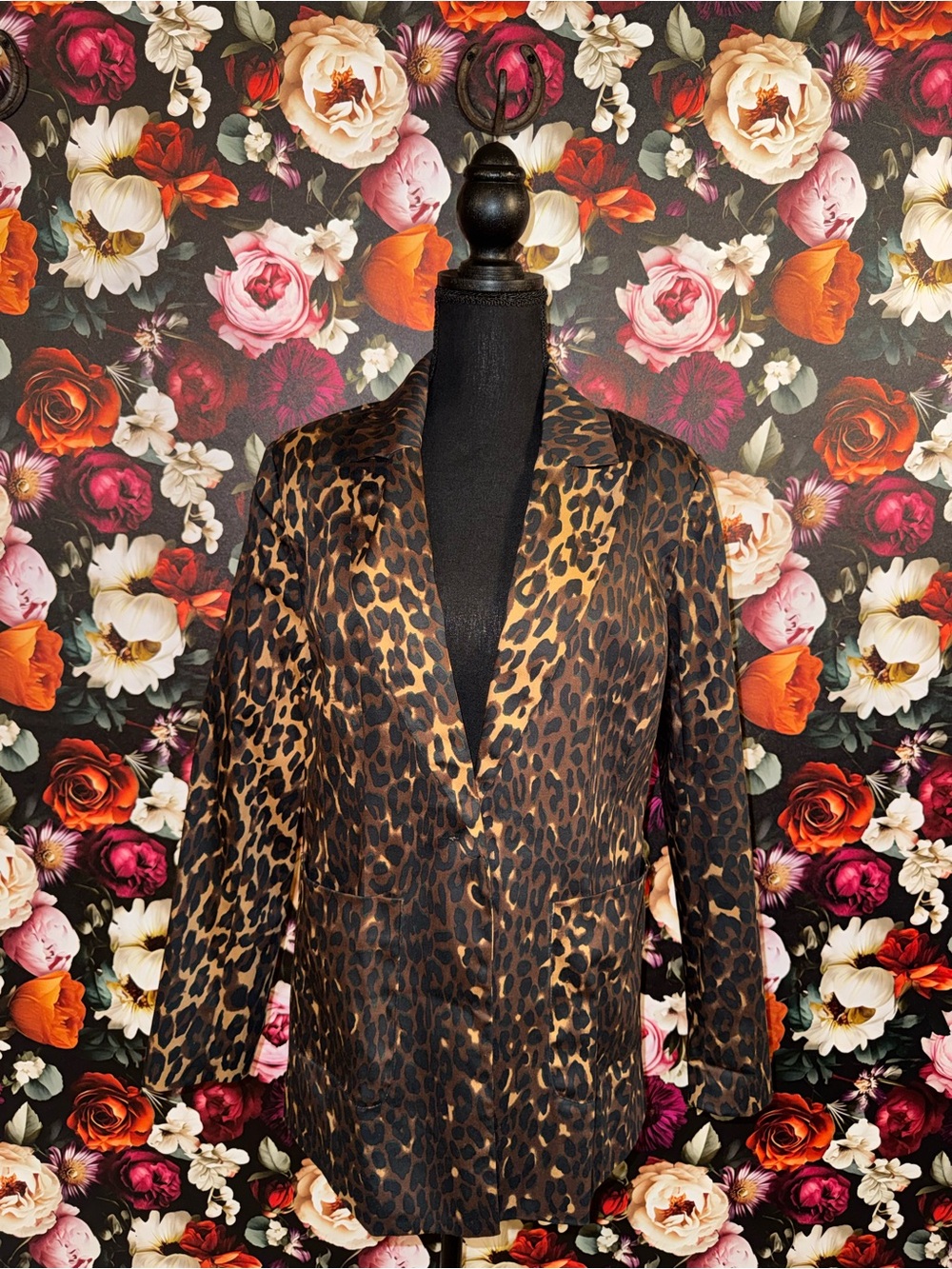 Kittenish Leopard Print Blazer Jacket - Brown & Black, M, NWT
